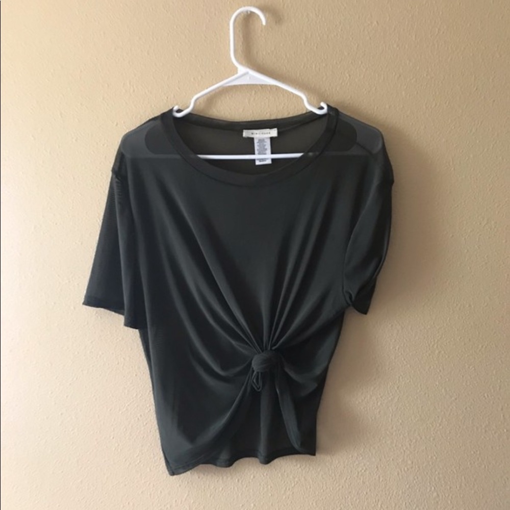 Olive green mesh tee